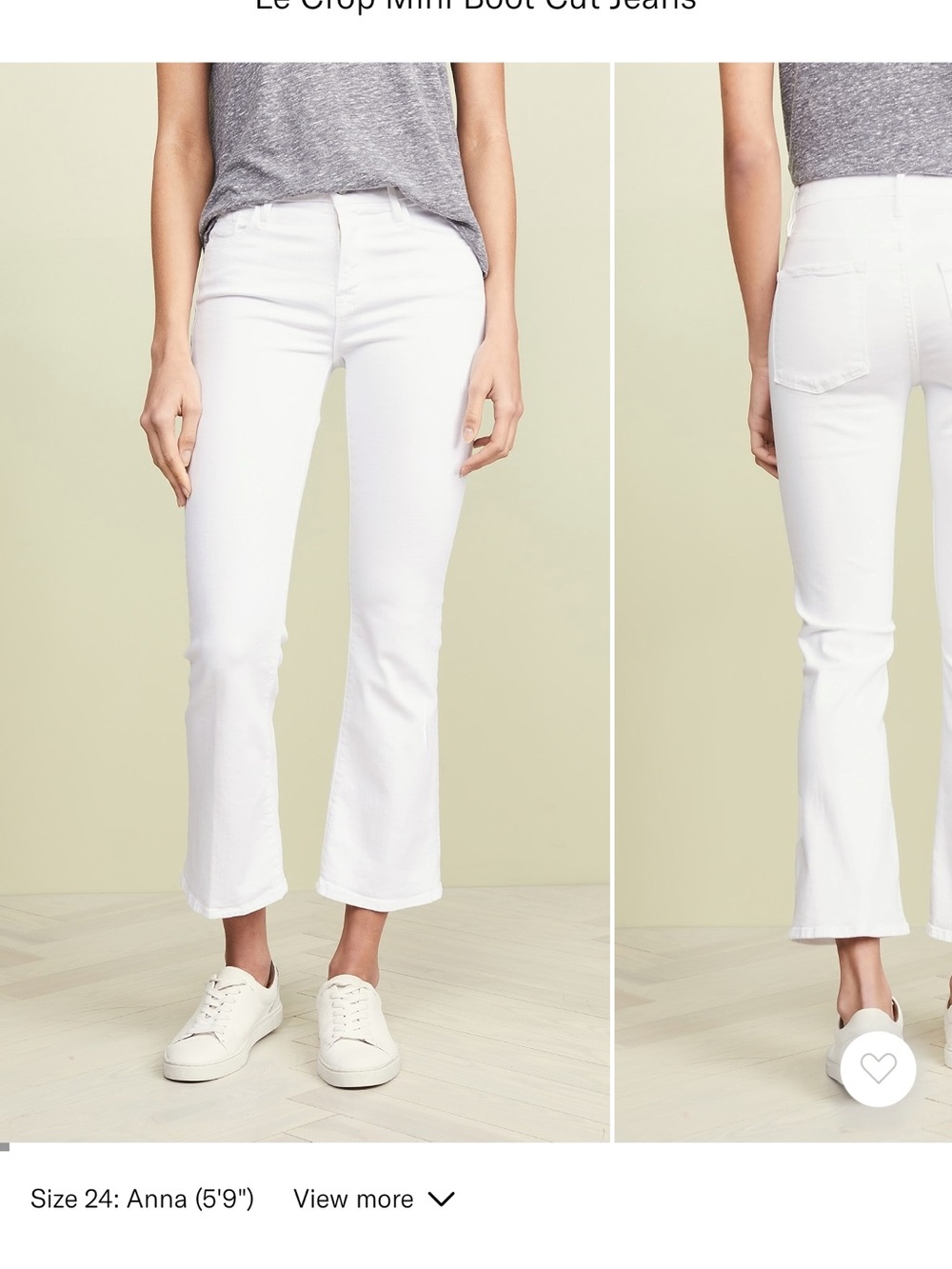 Frame Denim Le Crop Mini Boot- White size 32